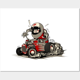 Cartoon retro rat rod Posters and Art